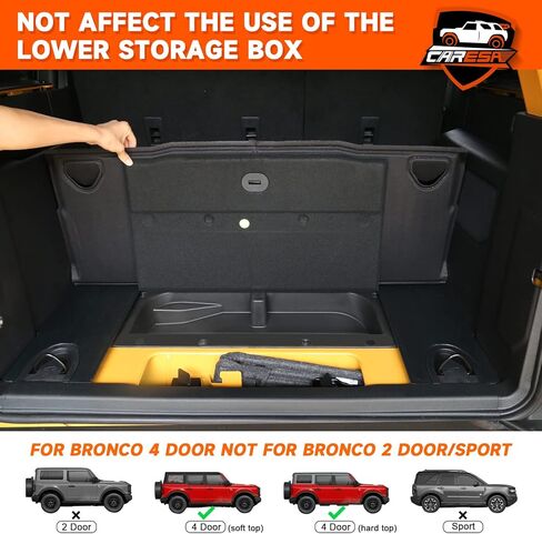 ترقية حصيرة صندوق السيارة لملحقات Ford Bronco 2021 2022 2023 2024 4 أبواب، حصيرة شحن TPE مناسبة لجميع الأحوال الجوية، الوصول إلى حلقات D في المصنع دون قطع in Kuwait