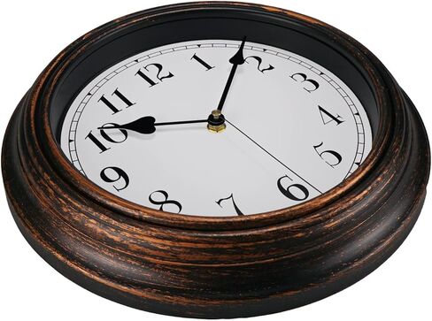 Retro Wall Clock, 10 Inch Vintage Silent Non Ticking Classic Clocks, Easy to Read, Quality Quartz Clock Battery Operated, Decorative Bedroom, Kitchen in Saudi Arabia