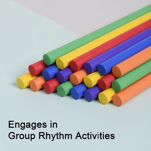 30 Pieces Rhythm Sticks for Kids Bulk, 12 Inch Wood Music Lummi Stick (Natural Color) in Saudi Arabia