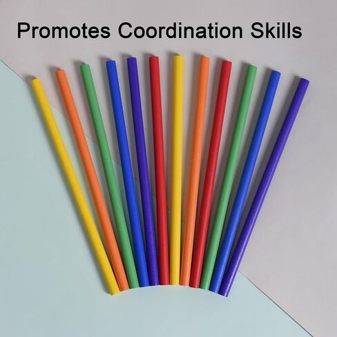 30 Pieces Rhythm Sticks for Kids Bulk, 12 Inch Wood Music Lummi Stick (Natural Color) in Saudi Arabia