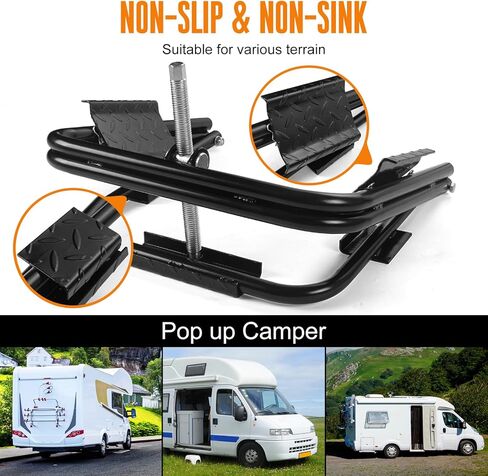 BOYISEN RV/Camper Tire Leveler - نظام تسوية إطارات المقطورة الخفيفة مع مفتاح ربط السقاطة، ألواح مهد الإطارات الدوارة المضادة للانزلاق تناسب حجم العجلة 13 بوصة و14 بوصة و15 بوصة، ودعم 3,000-3,500 رطل in Kuwait