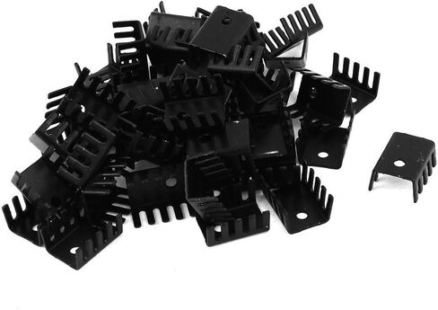 60 Pcs 20x15x10mm Black Aluminum Heatsink for TO-220 Transistor in Saudi Arabia