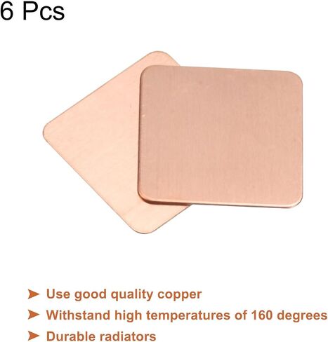MECCANIXITY Heatsink Copper Pad Shim 15mm x 15mm x 0.3mm Thermal Conductive Heat Sink for Electronic Chip Cooling Pack of 6 in Saudi Arabia