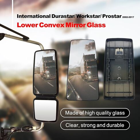 زجاج مرآة بديل لـ 2002-2017 International Durastar Workstar Prostar، محدب، ساخن، عاكس للغاية، جانب السائق/الراكب in Saudi Arabia