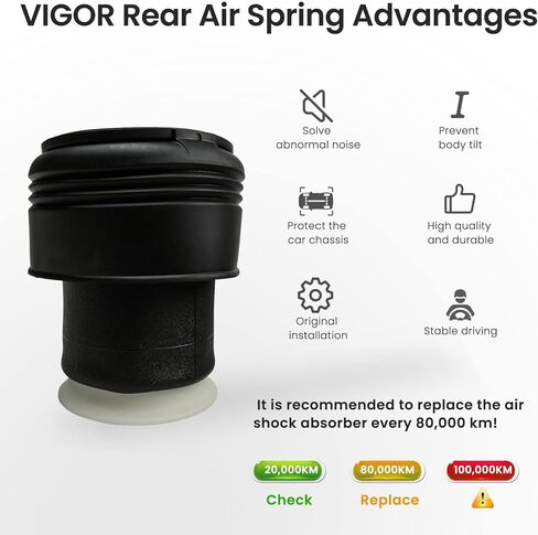 نوابض التعليق الهوائي الخلفي VIGOR متوافقة مع BMW X5 E70 2007-2013، X6 E71 E72 2008-2014، رقم قطعة استبدال OEM 37126790078، 37126790080، 37126790082، 3712678341، 37126776995 in Kuwait