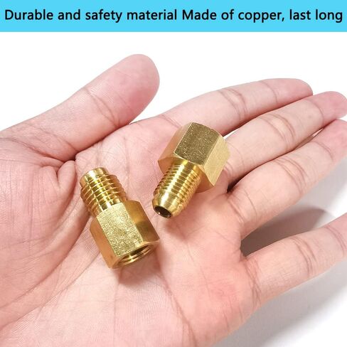 SourceTon 6 قطع محولات R134A، محول خزان تبريد نحاسي 6015 1/2 بوصة أنثى إلى 1/4 بوصة ذكر مضيئة ومحول مضخة تفريغ 6014 1/4 بوصة أنثى مضيئة إلى 1/2 بوصة ذكر in Kuwait