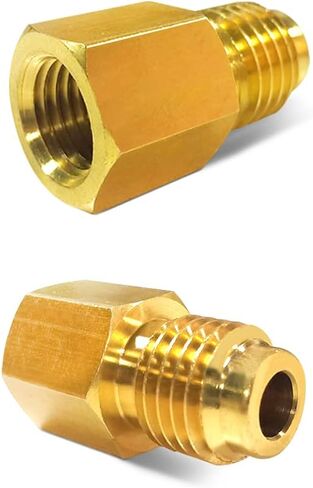 SourceTon 6 قطع محولات R134A، محول خزان تبريد نحاسي 6015 1/2 بوصة أنثى إلى 1/4 بوصة ذكر مضيئة ومحول مضخة تفريغ 6014 1/4 بوصة أنثى مضيئة إلى 1/2 بوصة ذكر in Kuwait