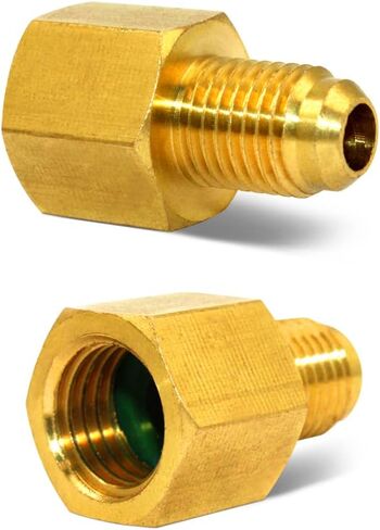SourceTon 6 قطع محولات R134A، محول خزان تبريد نحاسي 6015 1/2 بوصة أنثى إلى 1/4 بوصة ذكر مضيئة ومحول مضخة تفريغ 6014 1/4 بوصة أنثى مضيئة إلى 1/2 بوصة ذكر in Kuwait