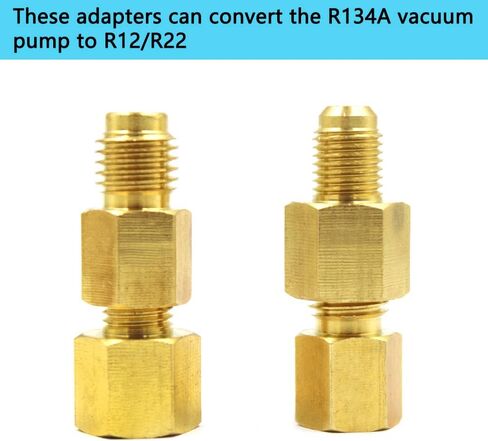 SourceTon 6 قطع محولات R134A، محول خزان تبريد نحاسي 6015 1/2 بوصة أنثى إلى 1/4 بوصة ذكر مضيئة ومحول مضخة تفريغ 6014 1/4 بوصة أنثى مضيئة إلى 1/2 بوصة ذكر in Kuwait