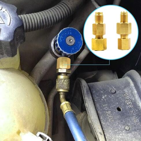 SourceTon 6 قطع محولات R134A، محول خزان تبريد نحاسي 6015 1/2 بوصة أنثى إلى 1/4 بوصة ذكر مضيئة ومحول مضخة تفريغ 6014 1/4 بوصة أنثى مضيئة إلى 1/2 بوصة ذكر in Kuwait