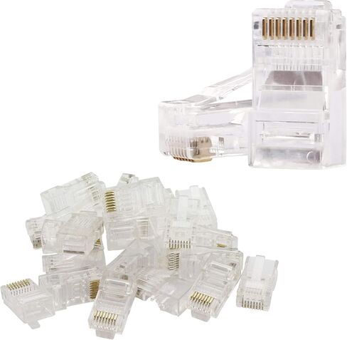 100 Pcs RJ45 Connector Ethernet Cable Plug Cat6 Cat5 Cat5e RJ45 Jack Network 8p8c Unshielded Modular Data Plug (Transparent) in Saudi Arabia