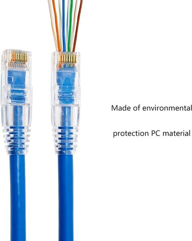 100 Pcs RJ45 Connector Ethernet Cable Plug Cat6 Cat5 Cat5e RJ45 Jack Network 8p8c Unshielded Modular Data Plug (Transparent) in Saudi Arabia