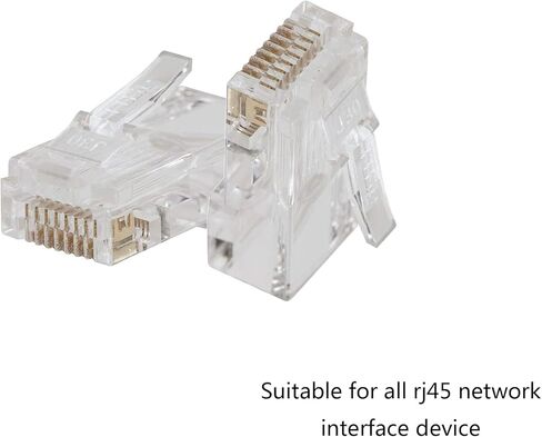 100 Pcs RJ45 Connector Ethernet Cable Plug Cat6 Cat5 Cat5e RJ45 Jack Network 8p8c Unshielded Modular Data Plug (Transparent) in Saudi Arabia