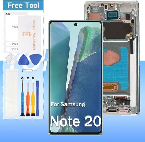Screen Replacement for Samsung Galaxy Note 20 5G /Note 20 4G SM-N981U, SM-N981A, SM-N981W, SM-N980 6.7" (OLED) LCD Display Digitizer Touch Assembly Repair.(Black with Frame) in Kuwait