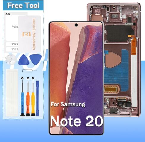 Screen Replacement for Samsung Galaxy Note 20 5G /Note 20 4G SM-N981U, SM-N981A, SM-N981W, SM-N980 6.7" (OLED) LCD Display Digitizer Touch Assembly Repair.(Black with Frame) in Kuwait