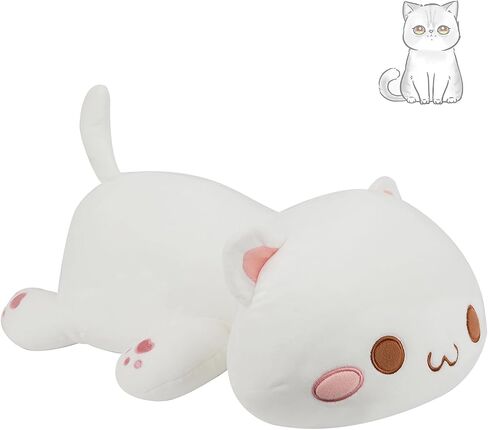 لطيف طويل القط أفخم kawaii 19.6 "وسادة الجسم القط الحيوانات المحشوة لينة Plushies محبوب القطن هريرة النوم وسادة محشوة أفخم دمية لعبة هدية للأطفال صديقة (الوردي) in Kuwait
