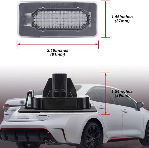NSLUMO LED لوحة ترخيص ضوء الجمعية ل2014-2021 كورولا OEM صالح استبدال زينون الأبيض 18-SMD خطأ مجاني Led رقم لوحة مصباح الخلفية علامة الضوء in Saudi Arabia