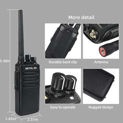 Retevis RT81 Waterproof DMR Radios,IP67,Walkie Talkies with Mic,Group Call,2200mAh,Long Range Two Way Radio for Construction Manufacture(4 Pack) in Saudi Arabia