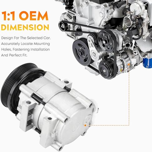 ضاغط مكيف الهواء وقابض مكيف الهواء لسيارة Ford Contour 1995-2000 Escape 2001-2007، Mazda Tribute 2001-2006، Mercury Cougar 1999-2002 Mariner 2005-2007 Mystique 1995-2000 in Kuwait