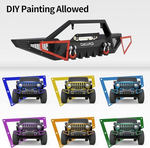 OEDRO Front and Rear Bumper Fit on 2018-2024 Jeep Wrangler JL & Unlimited JLU (2/4 Doors) Rock Crawler Off-Road Bumper w/Winch Plate Mounting & D-Rings & Hitch Receiver in Saudi Arabia
