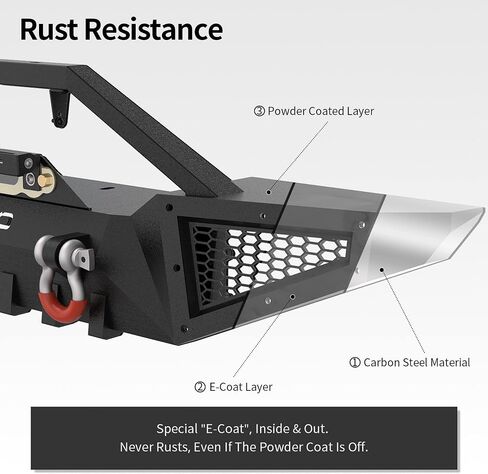 OEDRO Front and Rear Bumper Fit on 2018-2024 Jeep Wrangler JL & Unlimited JLU (2/4 Doors) Rock Crawler Off-Road Bumper w/Winch Plate Mounting & D-Rings & Hitch Receiver in Saudi Arabia