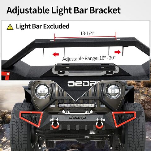 OEDRO Front and Rear Bumper Fit on 2018-2024 Jeep Wrangler JL & Unlimited JLU (2/4 Doors) Rock Crawler Off-Road Bumper w/Winch Plate Mounting & D-Rings & Hitch Receiver in Saudi Arabia