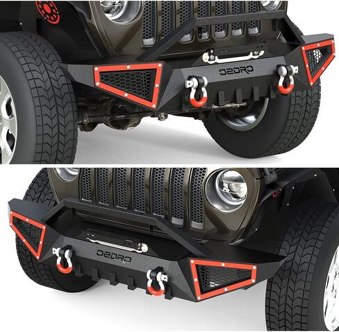 OEDRO Front and Rear Bumper Fit on 2018-2024 Jeep Wrangler JL & Unlimited JLU (2/4 Doors) Rock Crawler Off-Road Bumper w/Winch Plate Mounting & D-Rings & Hitch Receiver in Saudi Arabia