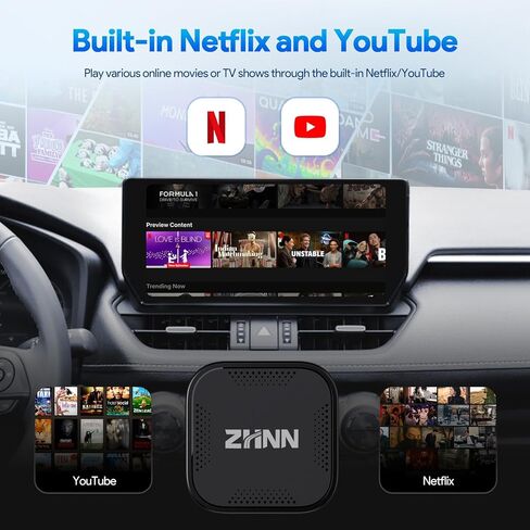 Android 13 8GB+128GB CarPlay AI Box، 8 Core Multimedia Video Magic Box CarPlay Streaming Netflix/YouTube إلى سيارتك، متجر Play مدمج، يدعم بطاقة SIM وTF in Kuwait