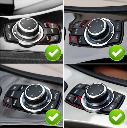 Jaronx Compatible with BMW Multimedia Knob Button Cover | Multimedia iDrive Controller Knob Button Cover for 5'F10 F11/6'F12 F13/7'F01 F02/X3 F25 in Kuwait
