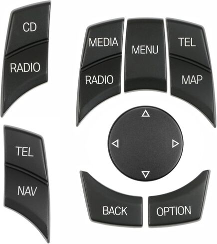 Jaronx Compatible with BMW Multimedia Knob Button Cover | Multimedia iDrive Controller Knob Button Cover for 5'F10 F11/6'F12 F13/7'F01 F02/X3 F25 in Kuwait