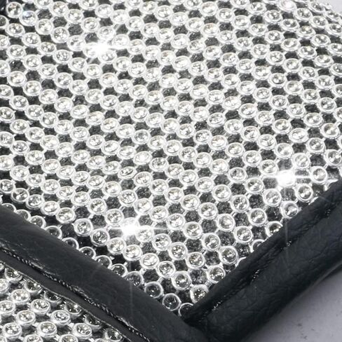 Universal Bling Car Gear Shift Cover,Leather Auto Gear Shift Knob Cover with Glitter Bling Rhinestones,Crystal Car Knob Gear Stick Protector Diamond Car Decor Car Accessories (Black) in Saudi Arabia