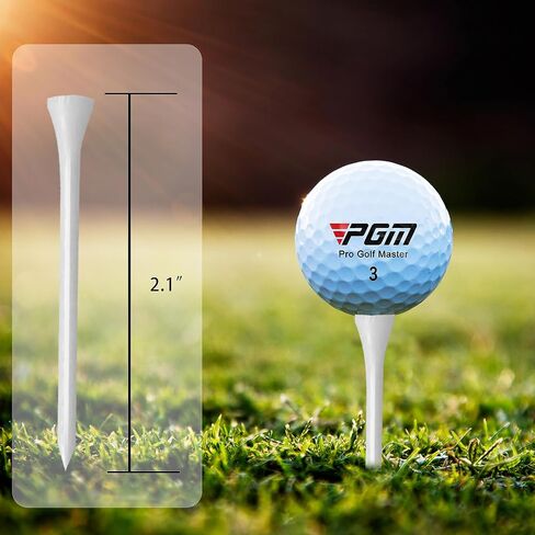 PGM Golf Tees Wood 30/50/100 Pack, Golf Tees Durable & Long-Lasting, Reduce Friction & Increase Distance, Golf Wood Tees Golf Accessories in Saudi Arabia