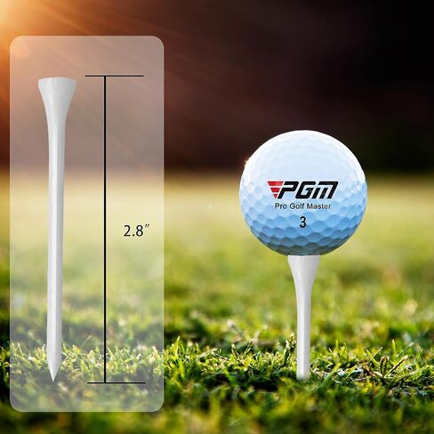 PGM Golf Tees Wood 30/50/100 Pack, Golf Tees Durable & Long-Lasting, Reduce Friction & Increase Distance, Golf Wood Tees Golf Accessories in Saudi Arabia