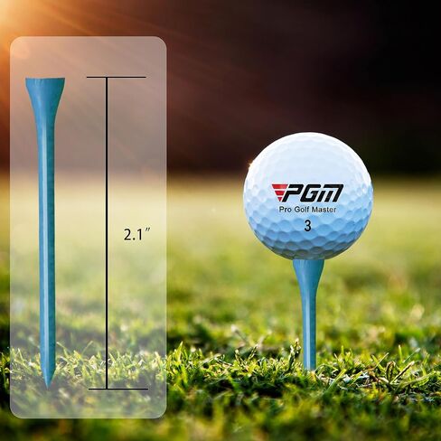 PGM Golf Tees Wood 30/50/100 Pack, Golf Tees Durable & Long-Lasting, Reduce Friction & Increase Distance, Golf Wood Tees Golf Accessories in Saudi Arabia