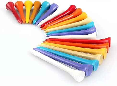 PGM Golf Tees Wood 30/50/100 Pack, Golf Tees Durable & Long-Lasting, Reduce Friction & Increase Distance, Golf Wood Tees Golf Accessories in Saudi Arabia