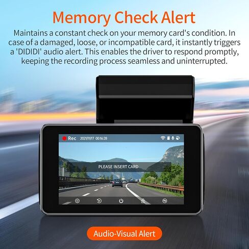 Dual Dash Cam Front and Rear, 4K/2.5K 60FPS, Full HD Dash Camera for Cars with Free 64GB Card, Built-in 5GHz WiFi, GPS, Audio Alert, Super Night Vision, 24H Parking Mode in Saudi Arabia