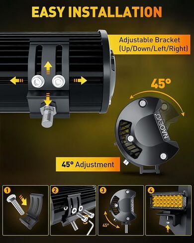 شريط إضاءة LED مقاس 7 بوصات من NAOEVO، مصابيح LED للضباب/القيادة على الطرق الوعرة، مصابيح LED ثلاثية الصفوف بقدرة 50 وات 6000 لومين، مصابيح عمل LED لشاحنة قارب سيارة UTV ATV Jeep، عبوتان (أبيض) in Kuwait
