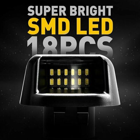 أضواء لوحة ترخيص LED لـ Frontier D40 07-21، Titan وXterra 07-15، Armada 08-15، سوزوكي خط الاستواء 09-12 18 SMD 6500K زينون الأبيض استبدال مصباح العلامة 2 حزمة in Kuwait