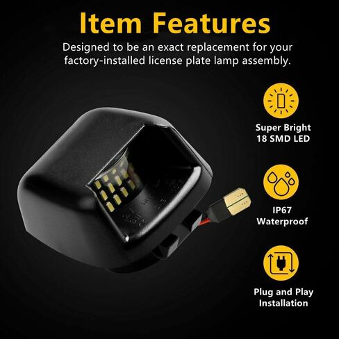 أضواء لوحة ترخيص LED لـ Frontier D40 07-21، Titan وXterra 07-15، Armada 08-15، سوزوكي خط الاستواء 09-12 18 SMD 6500K زينون الأبيض استبدال مصباح العلامة 2 حزمة in Kuwait