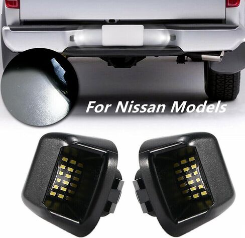 أضواء لوحة ترخيص LED لـ Frontier D40 07-21، Titan وXterra 07-15، Armada 08-15، سوزوكي خط الاستواء 09-12 18 SMD 6500K زينون الأبيض استبدال مصباح العلامة 2 حزمة in Kuwait