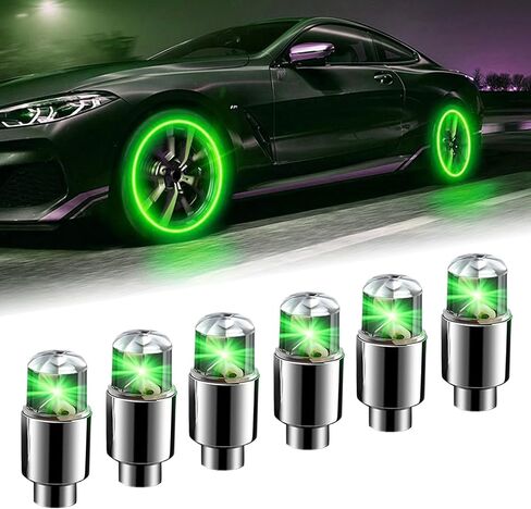 6 PCS Car LED Tire Lights, Waterproof PVC Metal Vehicle Tire Flash Light Bulb Replacements, Universal Automotive Decoration Accessories for Car Truck SUV Motorcycle Bike (Blue) in Saudi Arabia