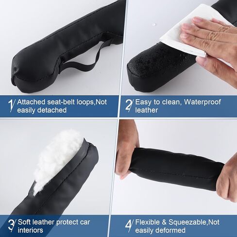 منظم حشو فجوات مقعد السيارة من الجلد، ملحقات السيارة الداخلية لمنع الأشياء من السقوط لسيارة التخييم والشاحنات ذات الدفع الرباعي، وملء الفجوة بين المقعد ووحدة التحكم قطعتين - أسود in Kuwait