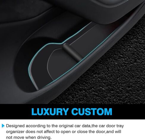 Tesla Model 3 Car Door Tray Organizer 2017-2023 for Tesla Accessories Car Front and Rear Door Slot Tray Organizer Door Side Storage Box TPE Material Black 4PCS in Saudi Arabia
