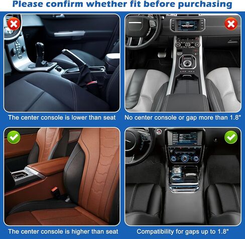 Welltop Car Seat Gap Filler, Leather Car Seat Organizer, Car Seat Storage Box to Fill the Gap between Seat & Console, Front Seat Storage Organizers Car Accessories for Phones, Glasses, Keys, Cards in Kuwait