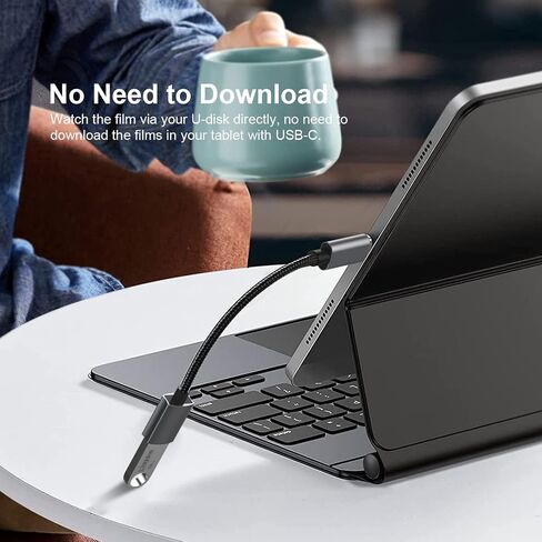 قطعتان من محول كابل USB C إلى USB A OTG المضفر. موصل سلك USB 3.0 A OTG ذكر من النوع C إلى أنثى متوافق مع MacBook Pro Air وGalaxy S20 S20+ S10 Note9 وLG V40 G6 وGoogle Pixel 2 XL والمزيد. in Kuwait