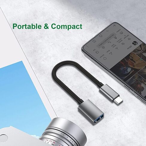 قطعتان من محول كابل USB C إلى USB A OTG المضفر. موصل سلك USB 3.0 A OTG ذكر من النوع C إلى أنثى متوافق مع MacBook Pro Air وGalaxy S20 S20+ S10 Note9 وLG V40 G6 وGoogle Pixel 2 XL والمزيد. in Kuwait