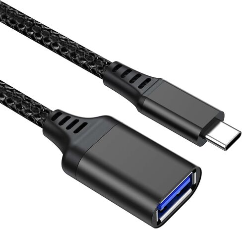محول USB C إلى USB، كابل OTG من النوع C ذكر إلى USB 3.0 أنثى Thunderbolt 3 إلى USB متوافق مع iPhone 15 Pro Max/15 Plus/15، Galaxy S23/S22/S21، MacBook Pro/Air Black in Kuwait