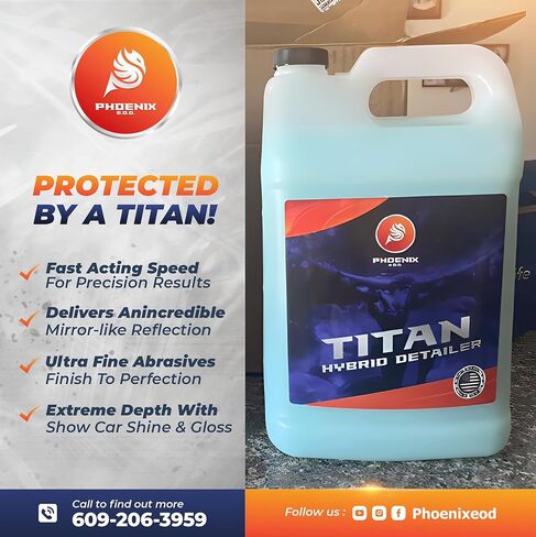Titan Hybrid Detailer (جالون) - بخاخ تفاصيل طلاء السيراميك الهجين الذي يلمع وينظف ويحمي - طلاء علوي لغسيل السيارات وواقي الطلاء - يدوم لفترة أطول من شمع السيارة in Kuwait