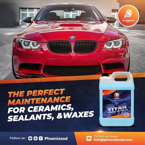 Titan Hybrid Detailer (جالون) - بخاخ تفاصيل طلاء السيراميك الهجين الذي يلمع وينظف ويحمي - طلاء علوي لغسيل السيارات وواقي الطلاء - يدوم لفترة أطول من شمع السيارة in Kuwait
