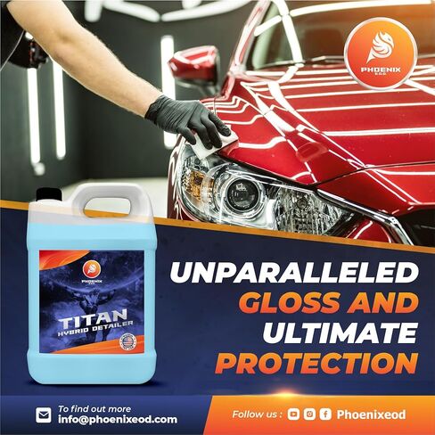 Titan Hybrid Detailer (جالون) - بخاخ تفاصيل طلاء السيراميك الهجين الذي يلمع وينظف ويحمي - طلاء علوي لغسيل السيارات وواقي الطلاء - يدوم لفترة أطول من شمع السيارة in Kuwait